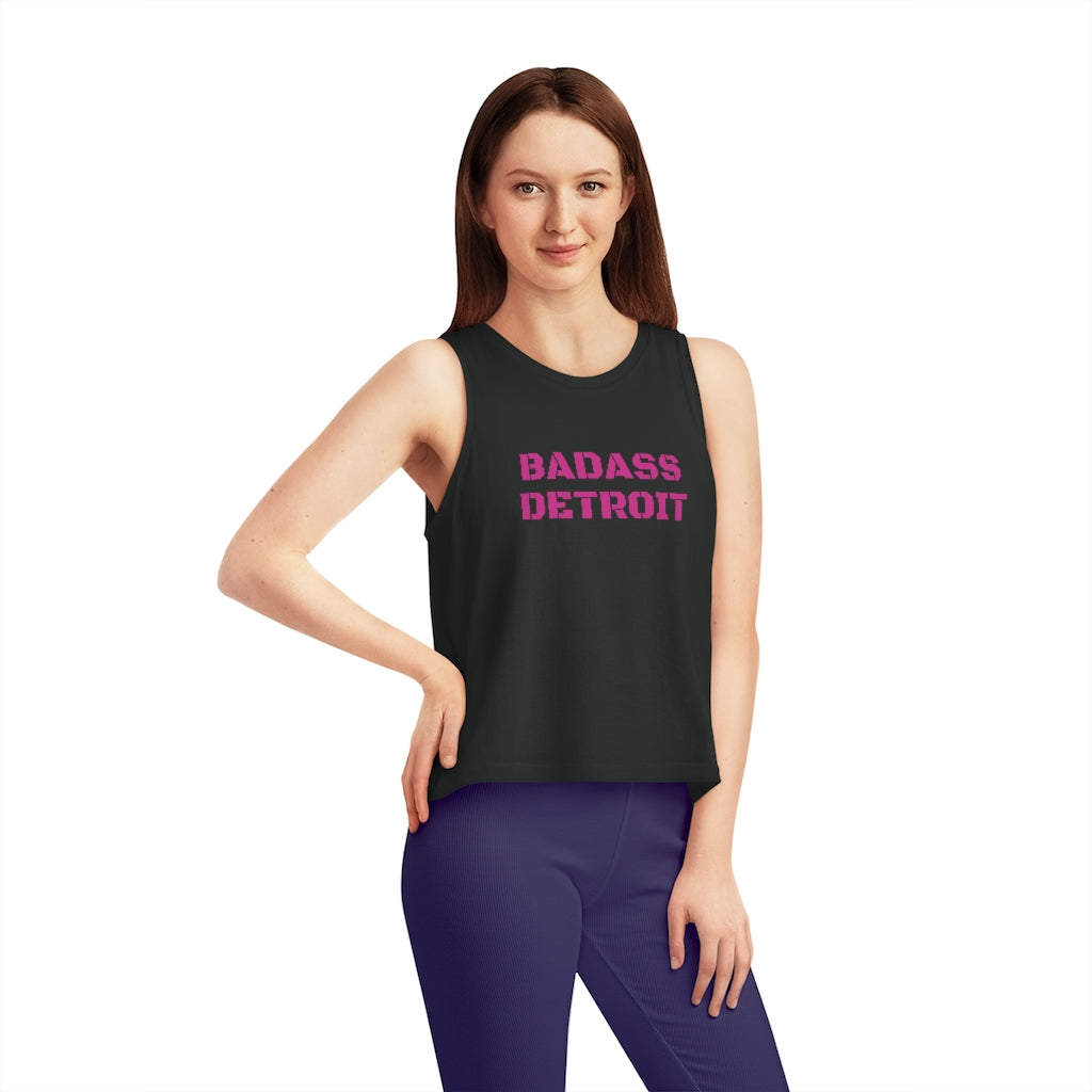 Ink Detroit Bad Girls Racerback Crop Tank - Black