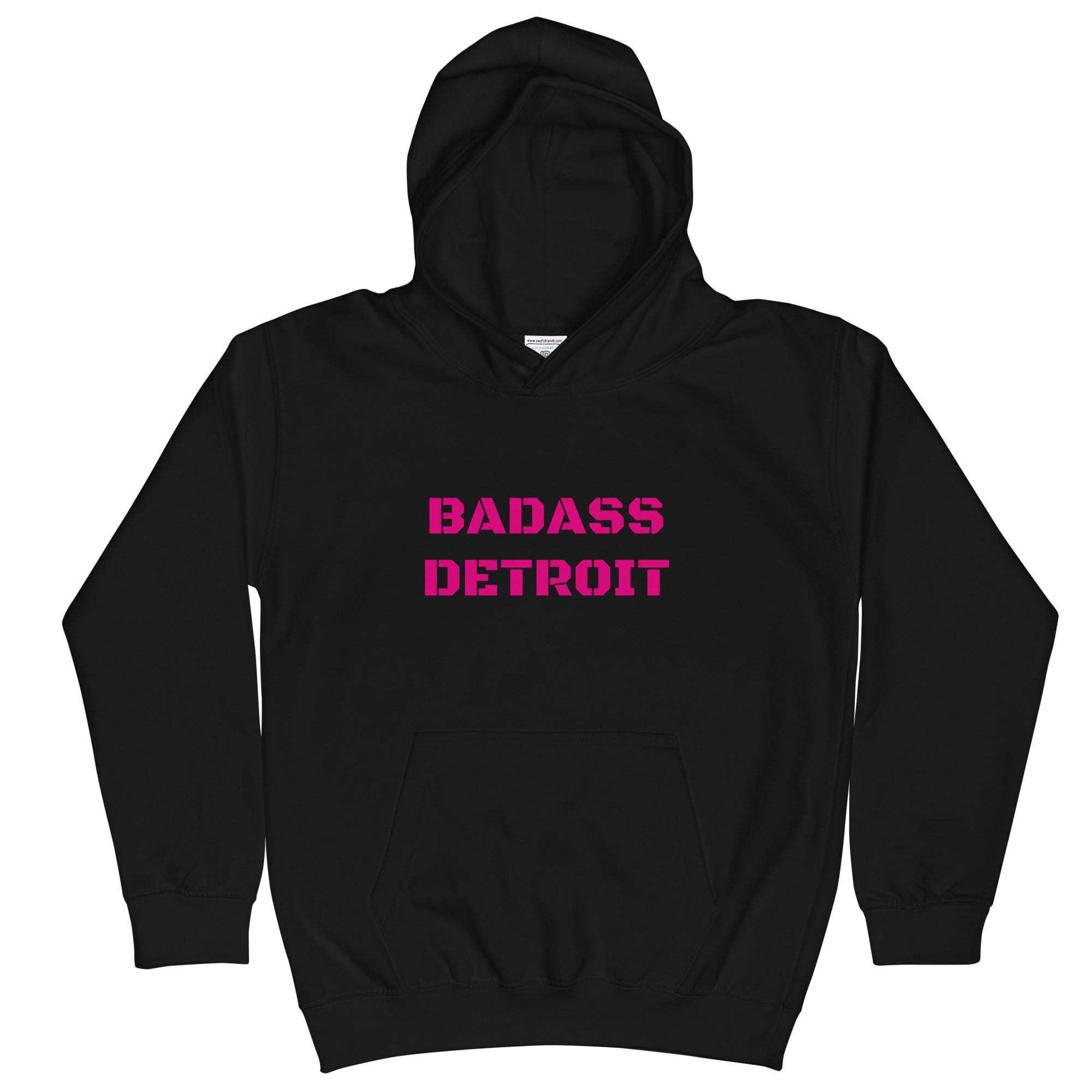 Kids Hoodie- Pink Accent - BADASS DETROIT