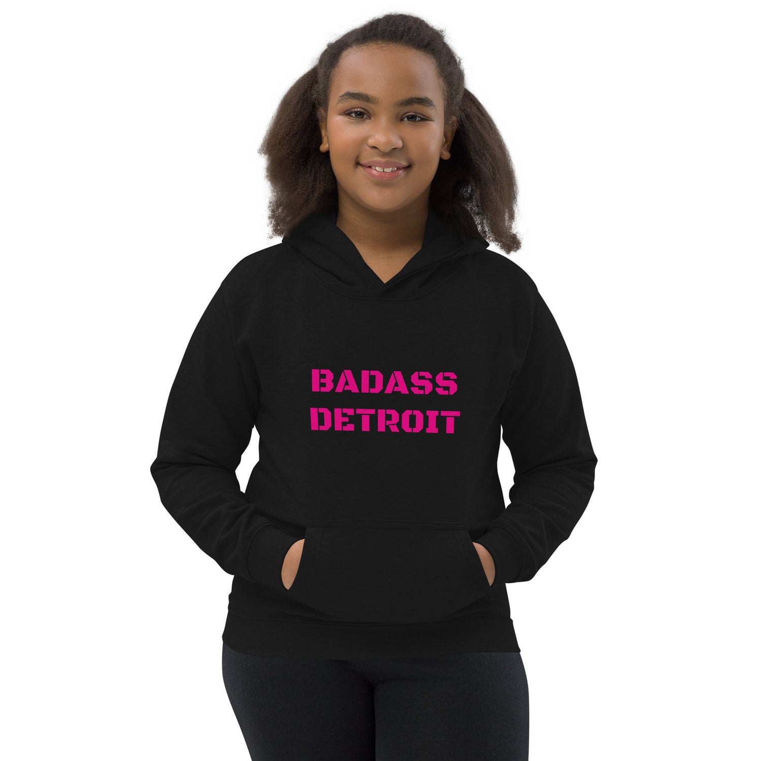Kids Hoodie- Pink Accent - BADASS DETROIT