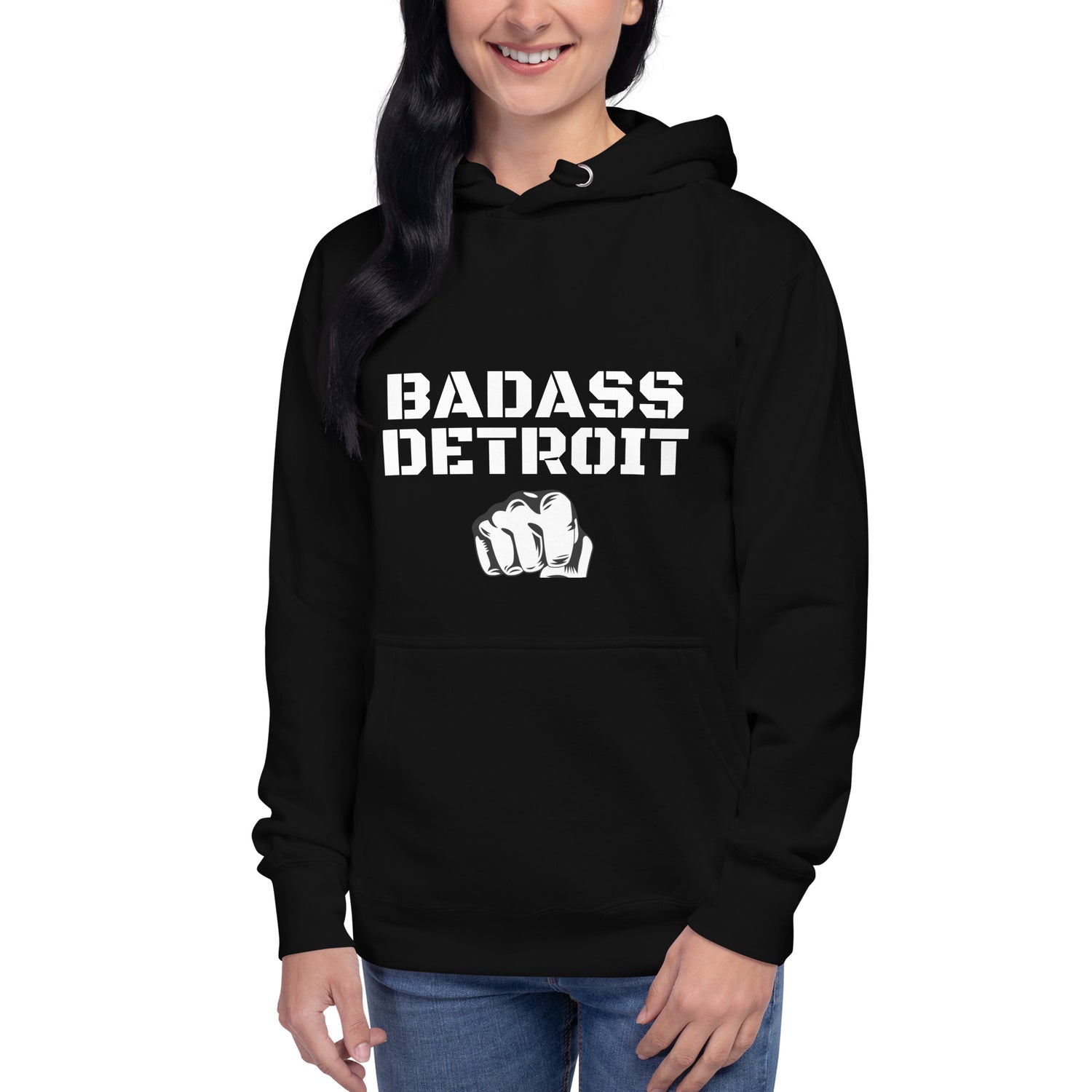 Kids Badass Hoodie- White Accent - BADASS DETROIT