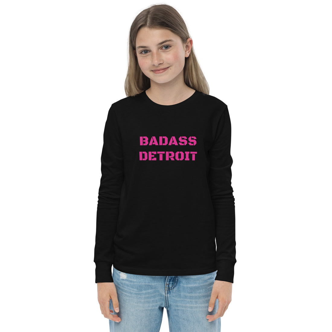 Youth long sleeve - Pink Accent - BADASS DETROIT