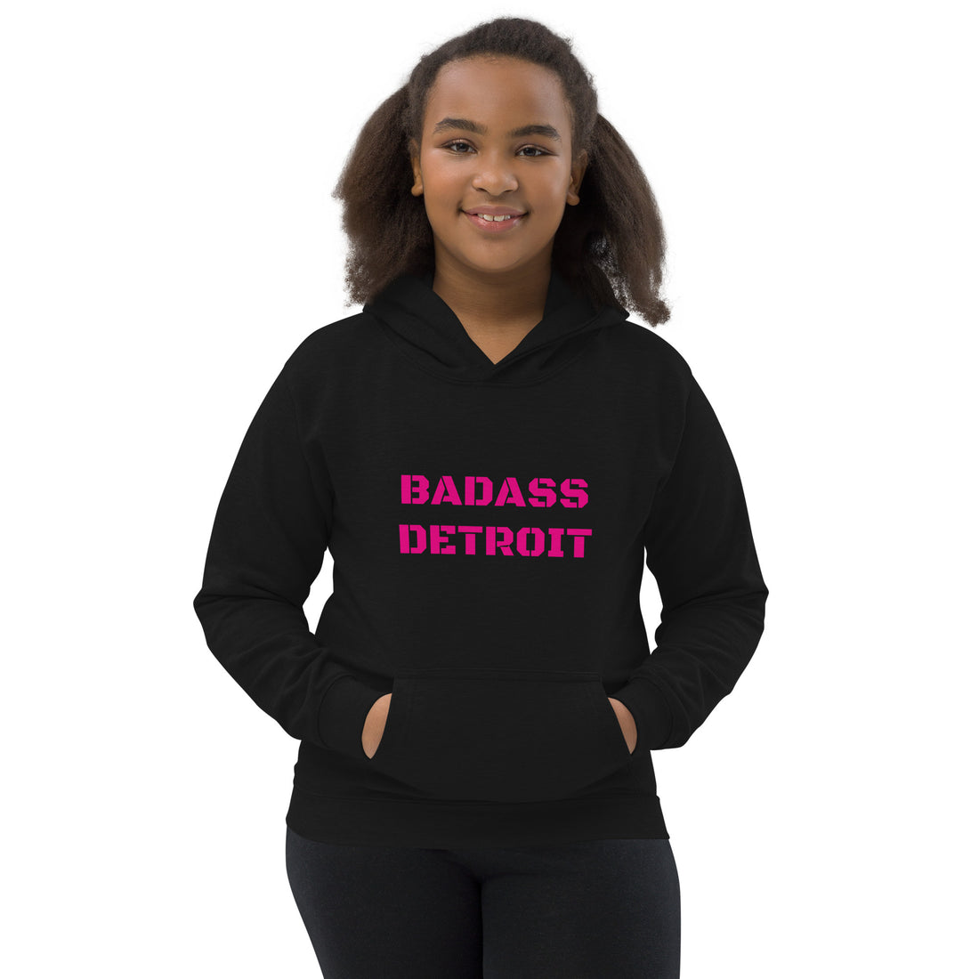 Kids Hoodie- Pink Accent - BADASS DETROIT