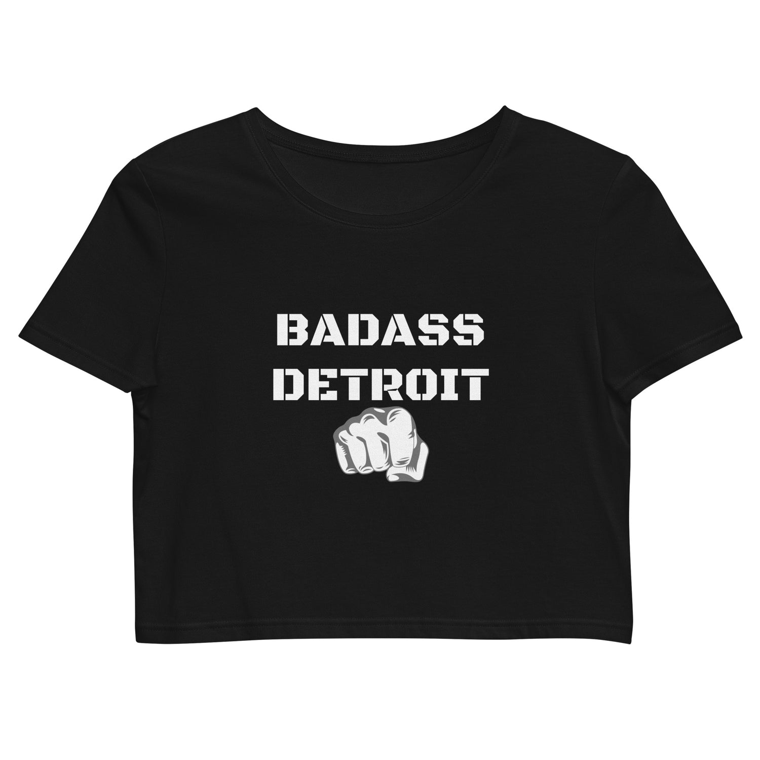 Organic Crop Top-White Accent - BADASS DETROIT