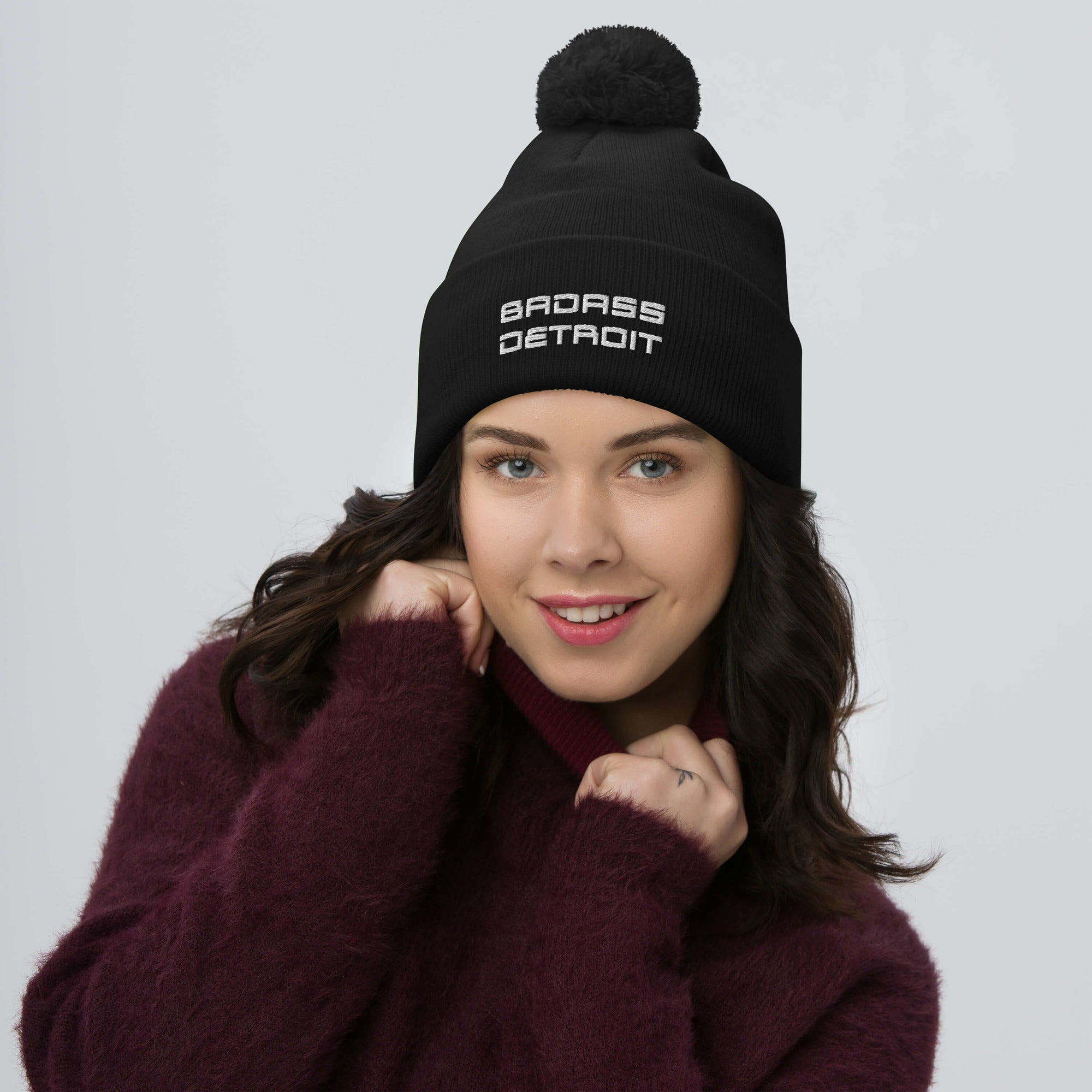 Pom-Pom Beanie - BADASS DETROIT