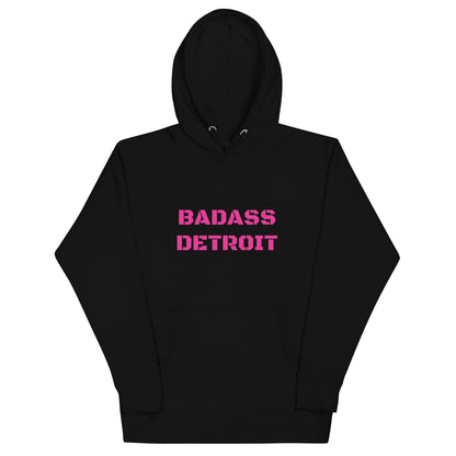 Unisex Hoodie-Pink Accent - BADASS DETROIT