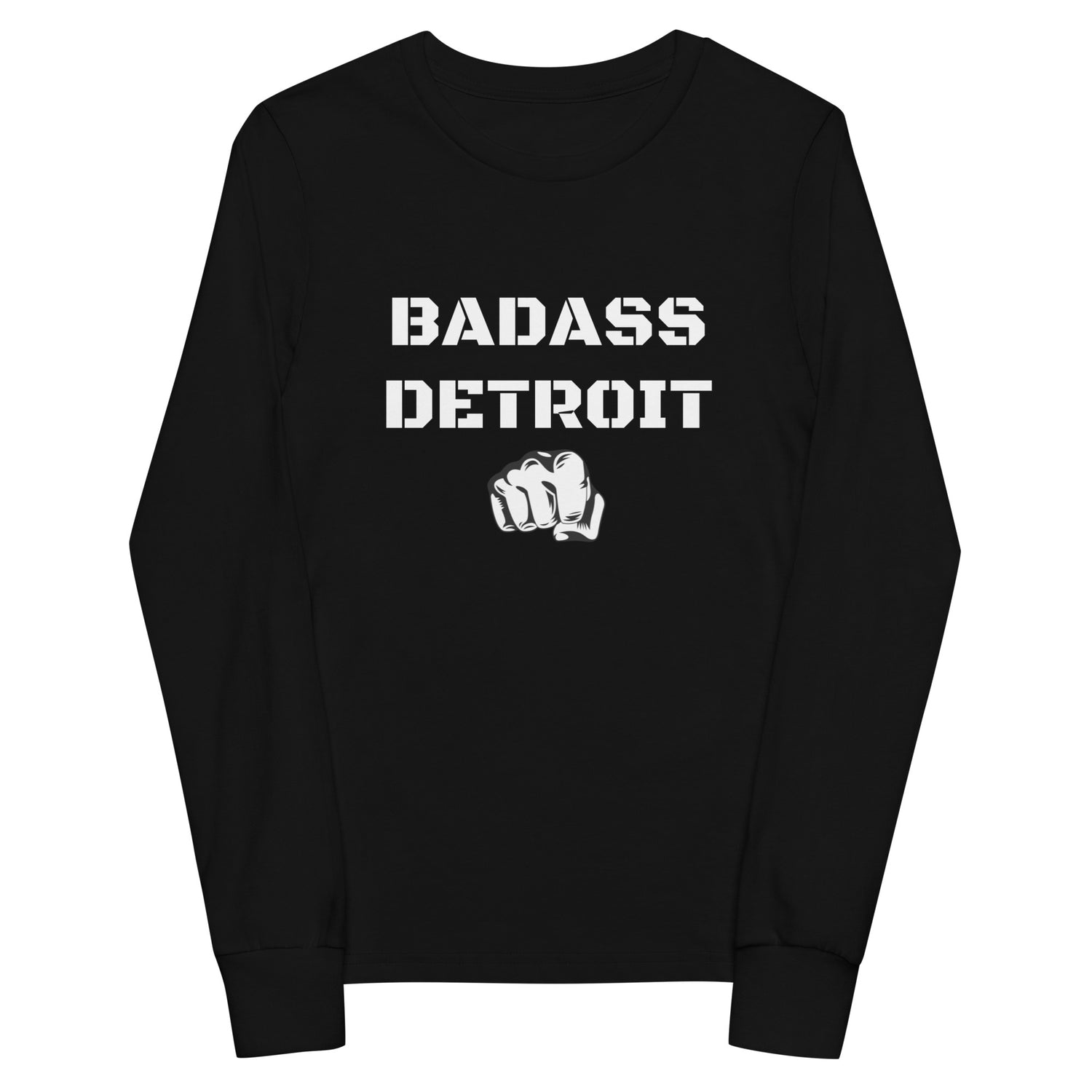 Youth Badass Long Sleeve Tee- White Accent - BADASS DETROIT