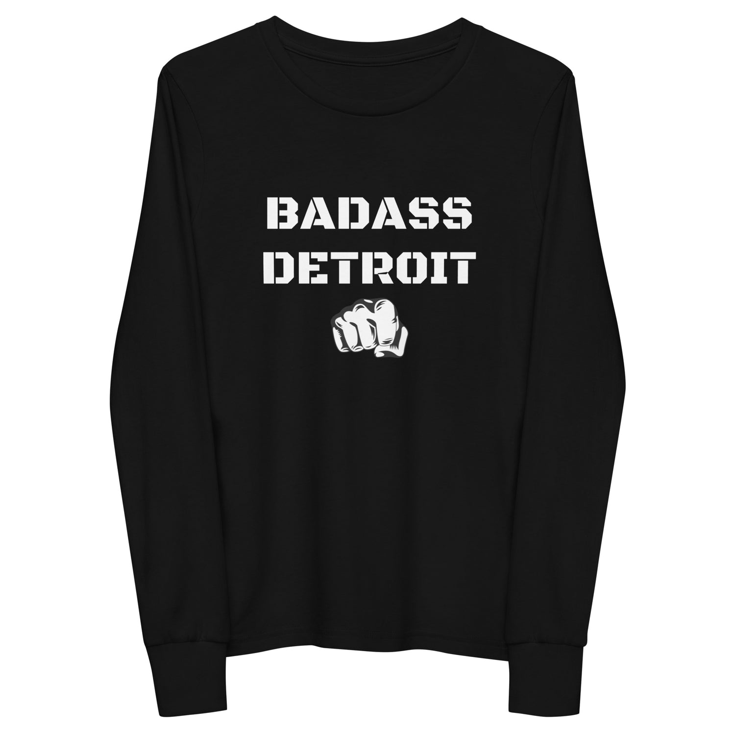 Youth Badass Long Sleeve Tee- White Accent - BADASS DETROIT